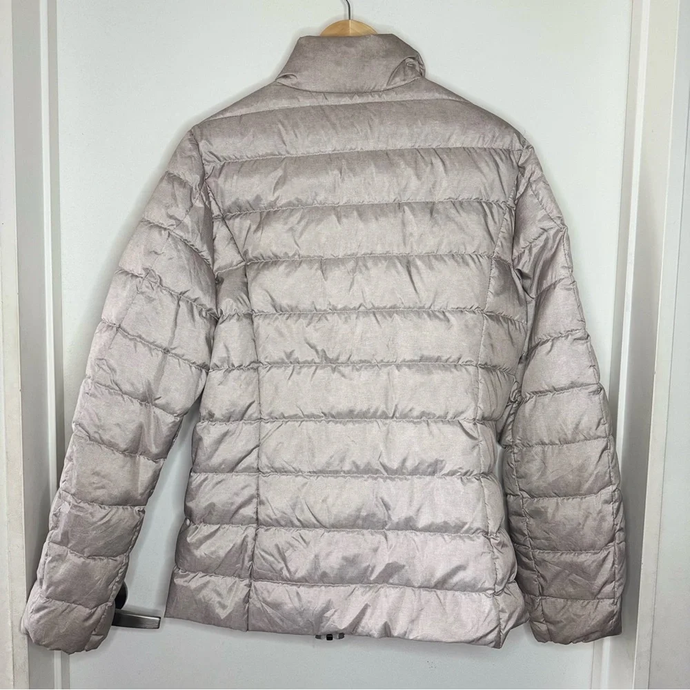 Eddie Bauer EB650 Down Quilted Puffer Jacket Silver Women’s Large Packable EUC - Picture 7 of 7